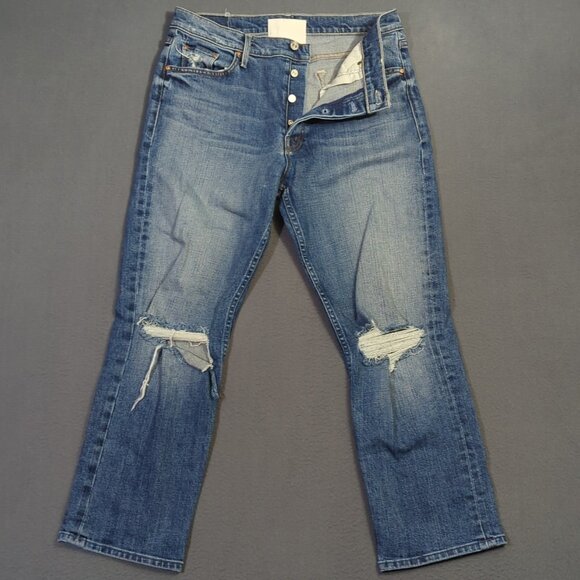 Mother Superior Jeans Womens 33 Blue The Tomcat in Seriously Truce Distressed - Picture 1 of 16